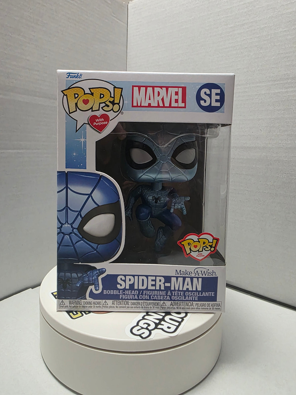 Funko Pops! With Purpose Marvel - Spider-Man Make-A-Wish (SE) Metallic Blue