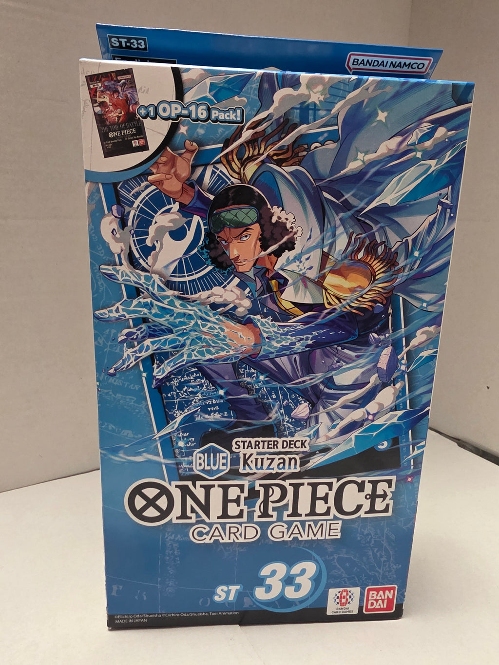 One Piece Card Game ST-33 Blue Kuzan Starter Deck back with contents list
