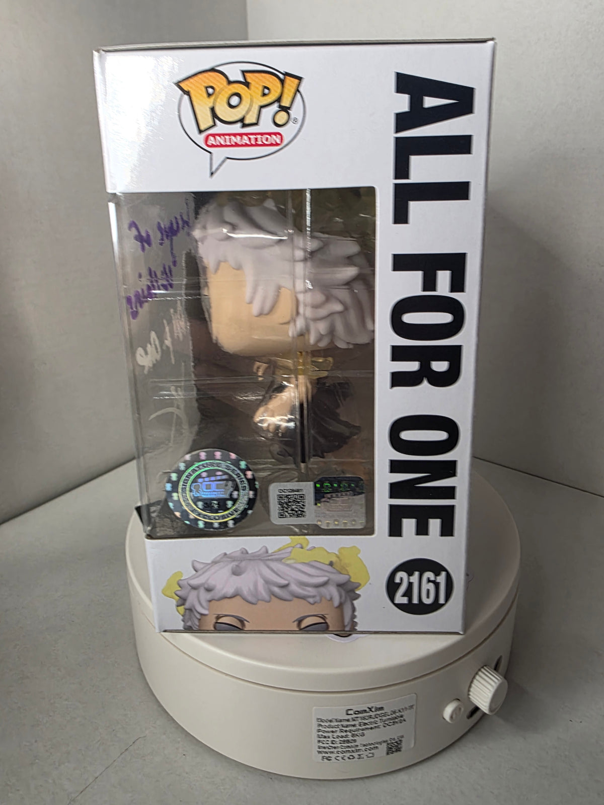 Funko Pop! My Hero Academia All For One #2161 – Signed by John Swasey (Signature Series #3/25)
