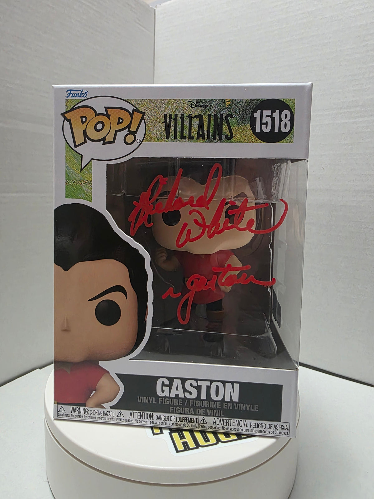 Funko Pop! Disney Villains - Gaston #1518 Signed & Inscribed by Richard White (Voice of Gaston)