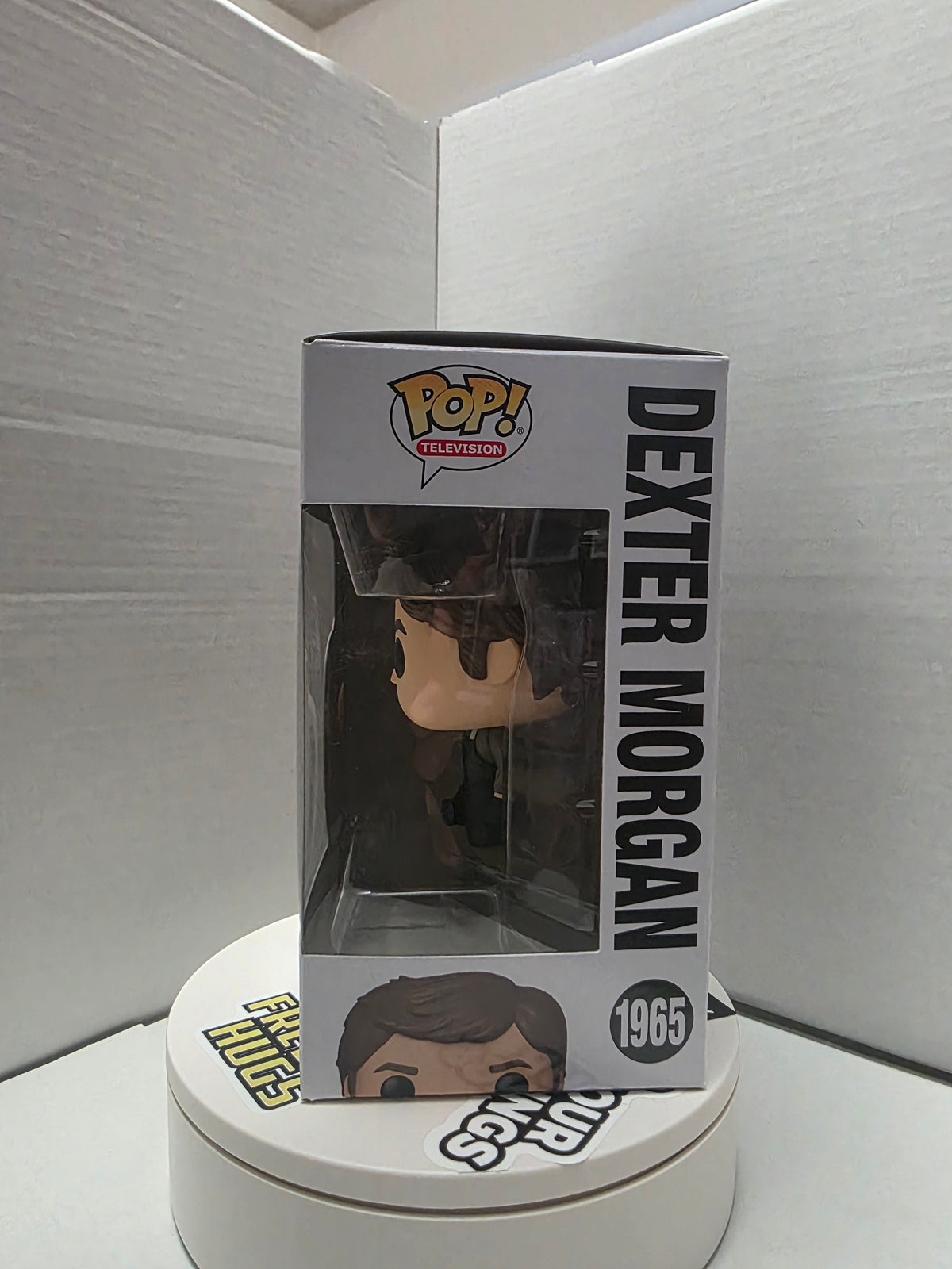 Funko Pop Dexter Morgan 1965 top of box
