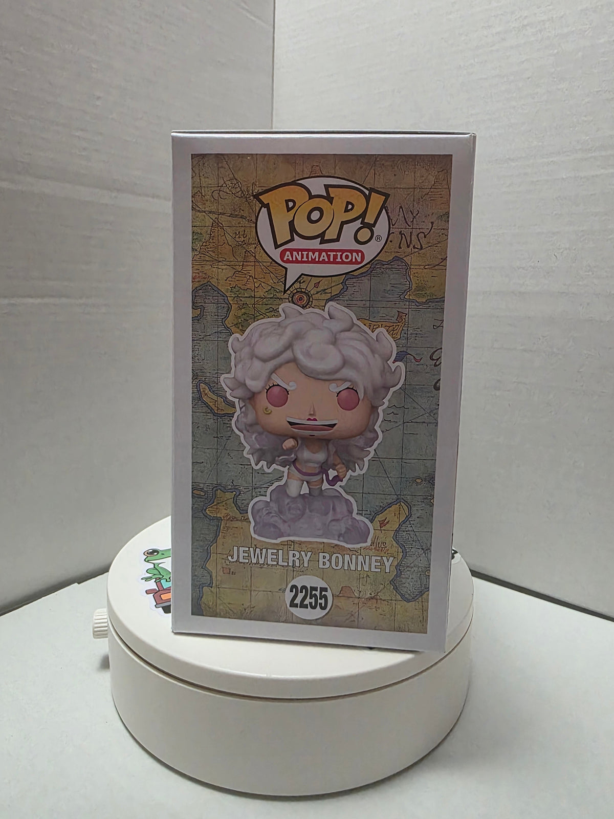 Funko Pop One Piece Jewelry Bonney 2255 back of box with map art