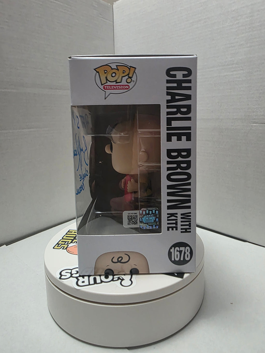 Funko Pop! Peanuts – Charlie Brown with Kite #1678 – Signed by Brad Kesten w/ "RATS!" & "Charlie Brown" Inscriptions – OCC  Authenticated