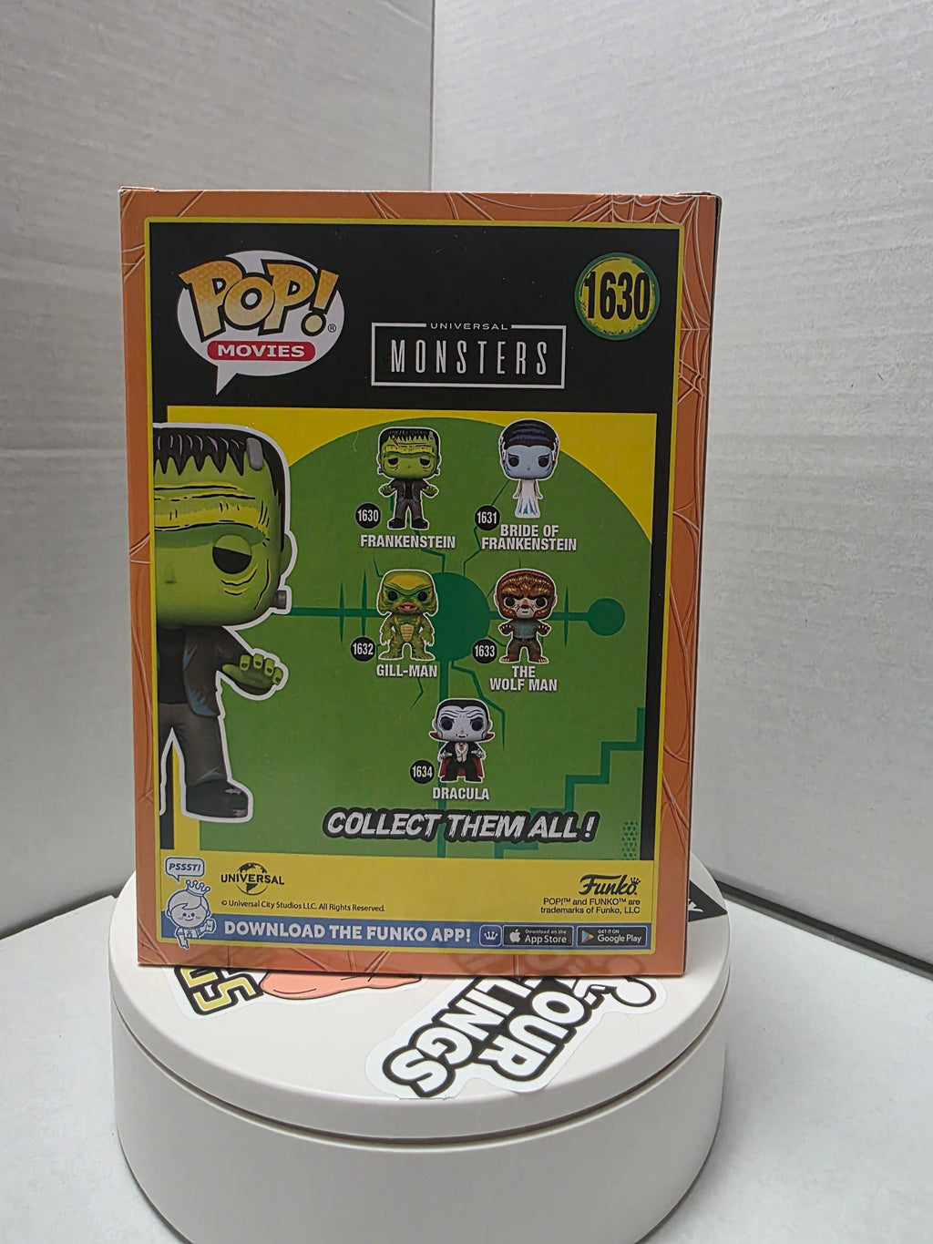 Funko Pop Universal Monsters Frankenstein #1630 left side panel character art