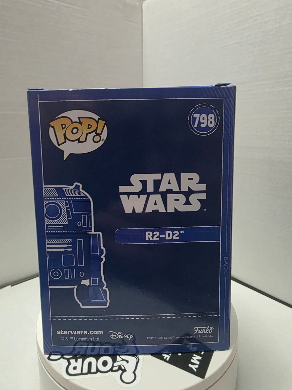 Funko Pop! Star Wars R2-D2 #798 (Blueprint) -Signed by Sam De La Rosa w/ "Bleep Bloop Beep!" Inscription – SWAU Authenticated