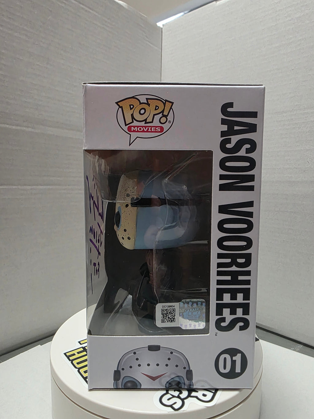 Funko Pop! Movies: Jason Voorhees #01 -Signed by Ken Kirzinger (Friday the 13th) Purple Ink | OCC Authenticated