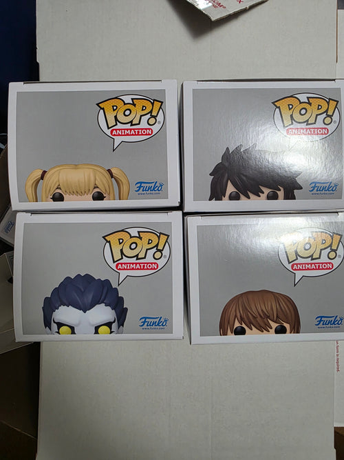 Death Note Funko Pop! Animation 4-Pack Bundle - L #2381, Light Yagami #2379, Misa Amane #2380, Ryuk #2382
