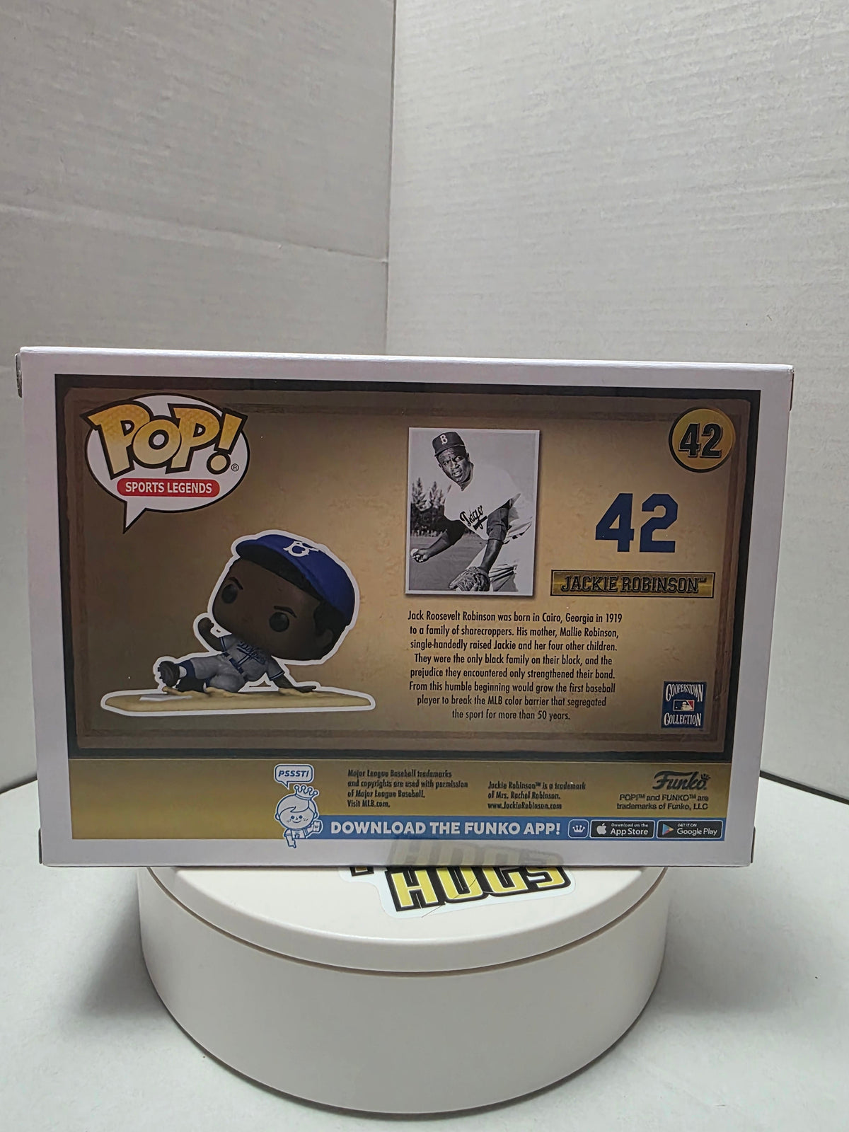 Funko Pop! Jackie Robinson #42 bottom of box with barcode 889698609302