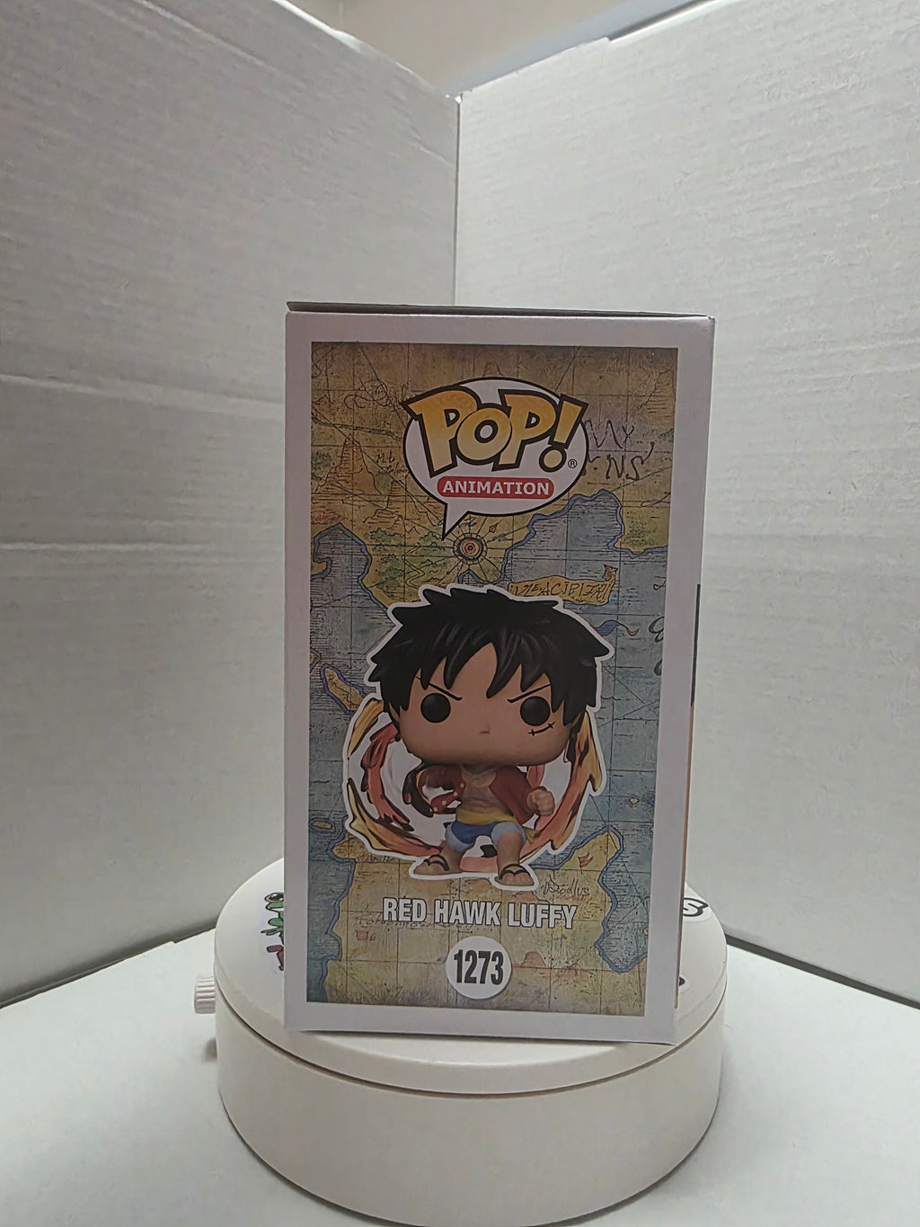 Funko Pop One Piece Red Hawk Luffy 1273 back of box showing collect them all panel