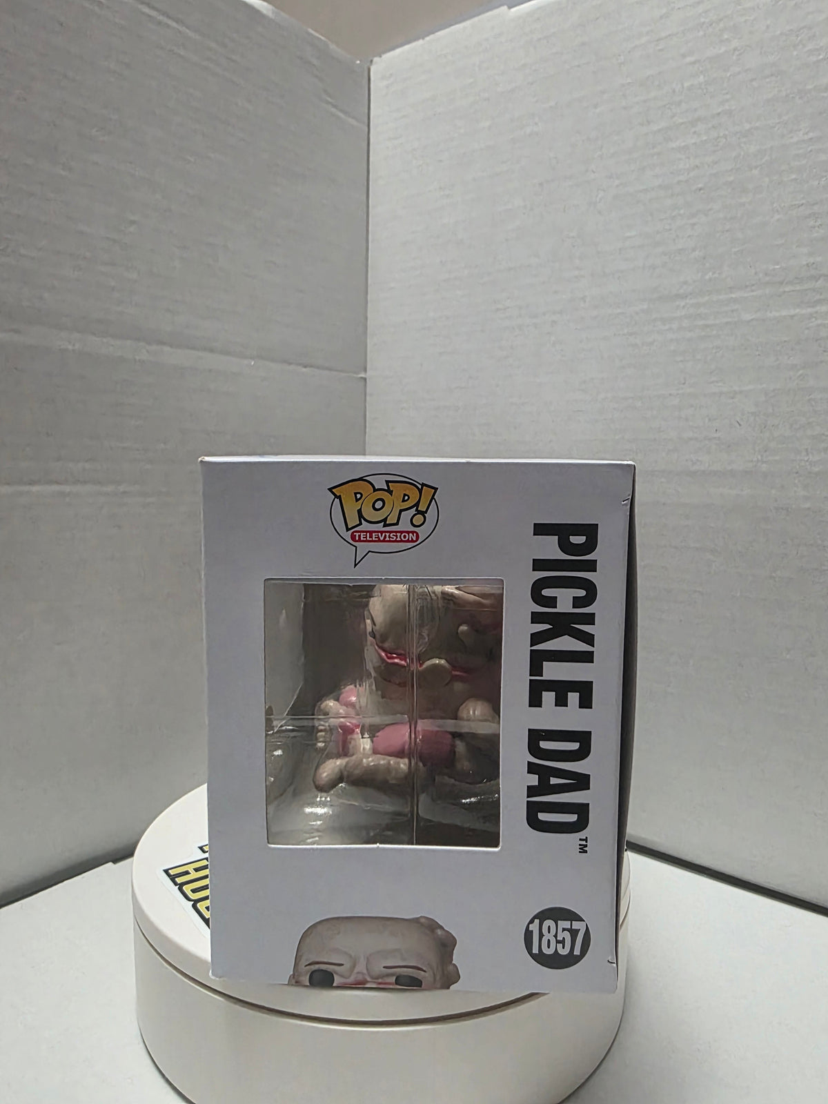 Funko Pop Welcome to Derry Pickle Dad #1857 full box back showing HBO Welcome to Derry IT branding and Warner Bros license