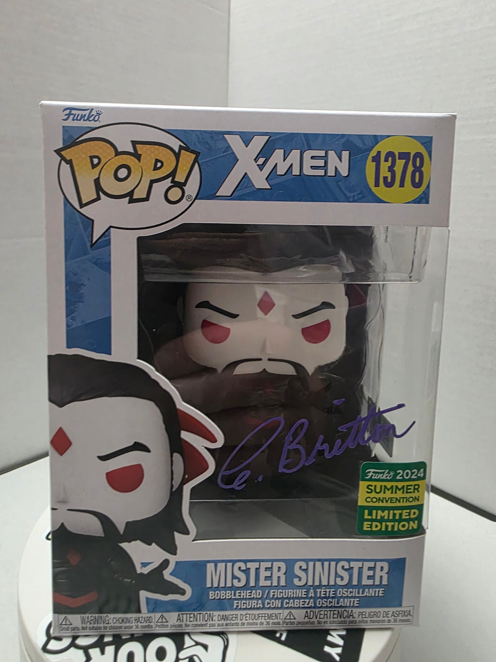 Funko Pop! X-Men Mister Sinister #1378 –Signed By: Chris Britton Summer Convention 2024 Limited Edition