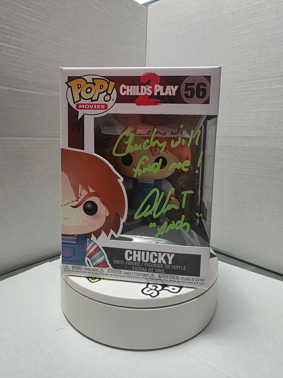 Funko Pop! Movies: Child's Play 2 – Chucky #56 Signed by Alex Vincent "Andy"