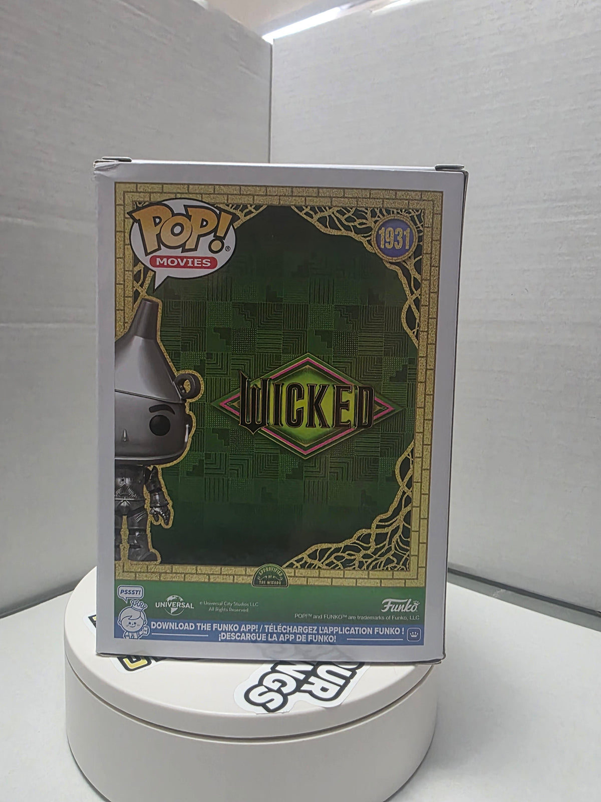 Funko Pop! Movies Wicked Tin Man #1931 Metallic - Back of Box
