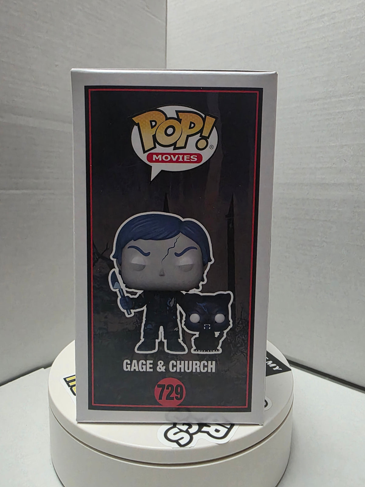Funko Pop Pet Sematary Gage and Church #729 box back showing character art