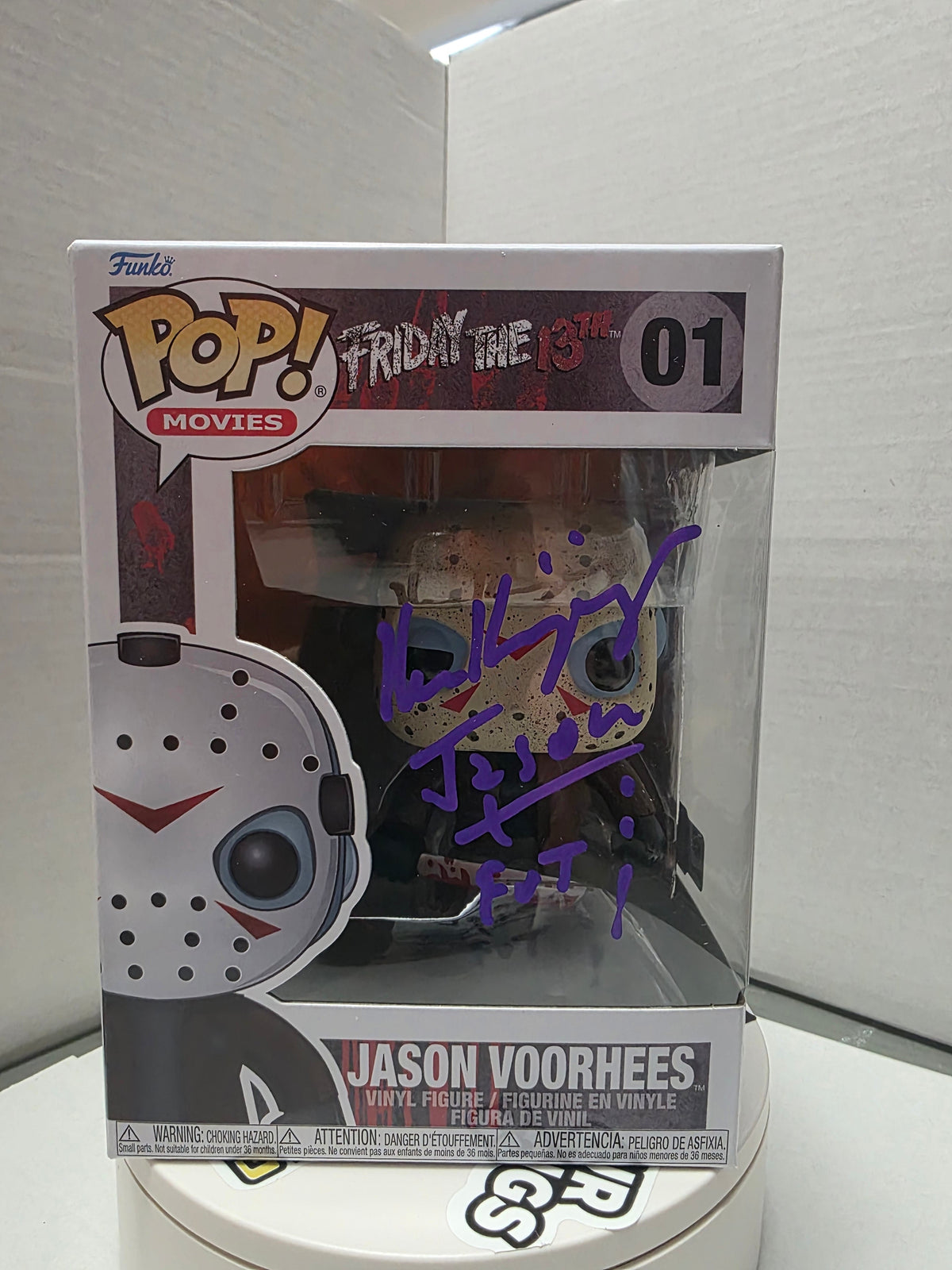 Funko Pop! Movies: Jason Voorhees #01 -Signed by Ken Kirzinger (Friday the 13th) Purple Ink | OCC Authenticated